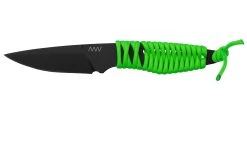 ANV Knives P100 Sleipner Cerakote, Neon Green Paracord, P100-043, Black Kydex Sheath, Couteau De Cou