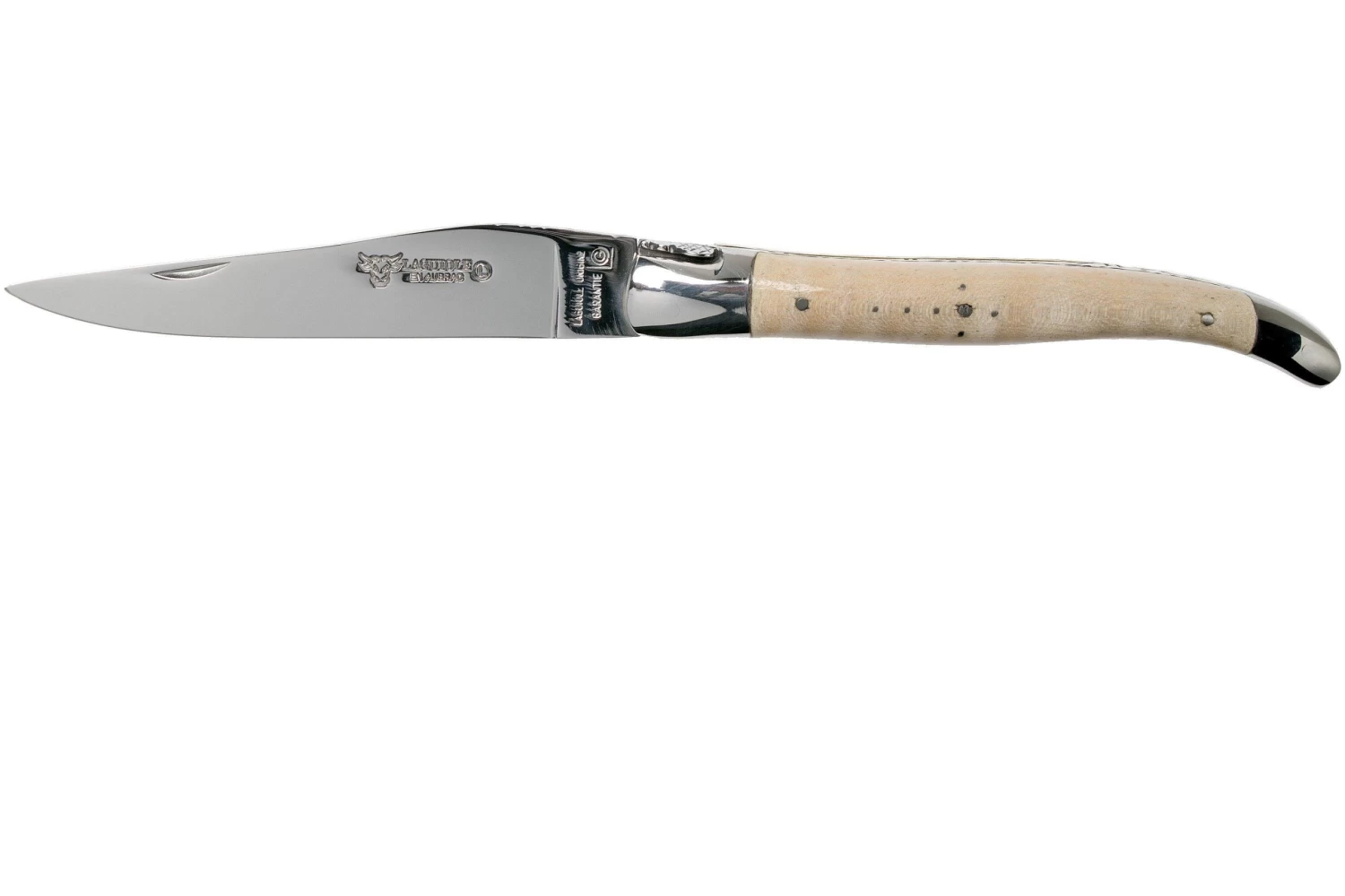 Laguiole En Aubrac 12cm Doubles Platines, érable Ondé Guilloché à La Main L0712EEN1/FSJ1 1 Laguiole En Aubrac 12cm Doubles Platines, érable Ondé Guilloché à La Main L0712EEN1/FSJ1