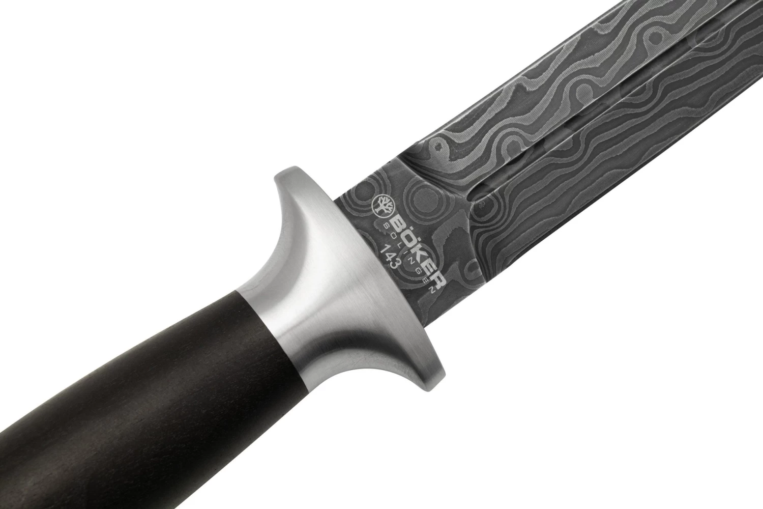 Böker Manufaktur MG-42 Dague, Chad Nichols Damast, 121506DAM Couteau Fixe 5 Böker Manufaktur MG-42 Dague, Chad Nichols Damast, 121506DAM Couteau Fixe – Image 5