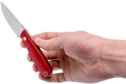 Brisa Necker 70 Alice, Red Micarta, Leather Sheath 9819 -Couteaux Promotion Boutique ENZ 9819 06 enzo enz 9819 06