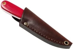 Brisa Necker 70 Alice, Red Micarta, Leather Sheath 9819 -Couteaux Promotion Boutique ENZ 9819 07 enzo enz 9819 07