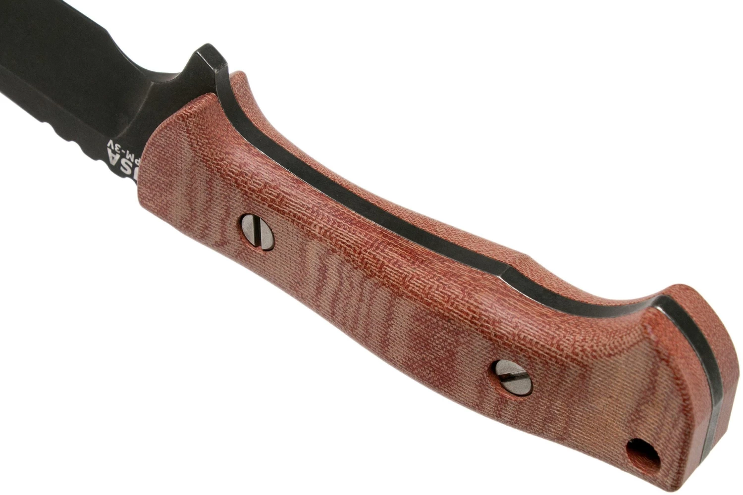 Rick Hinderer Ranch Drop Spanto Battle Black, Red Micarta Couteau De Survie 4 Rick Hinderer Ranch Drop Spanto Battle Black, Red Micarta Couteau De Survie – Image 4