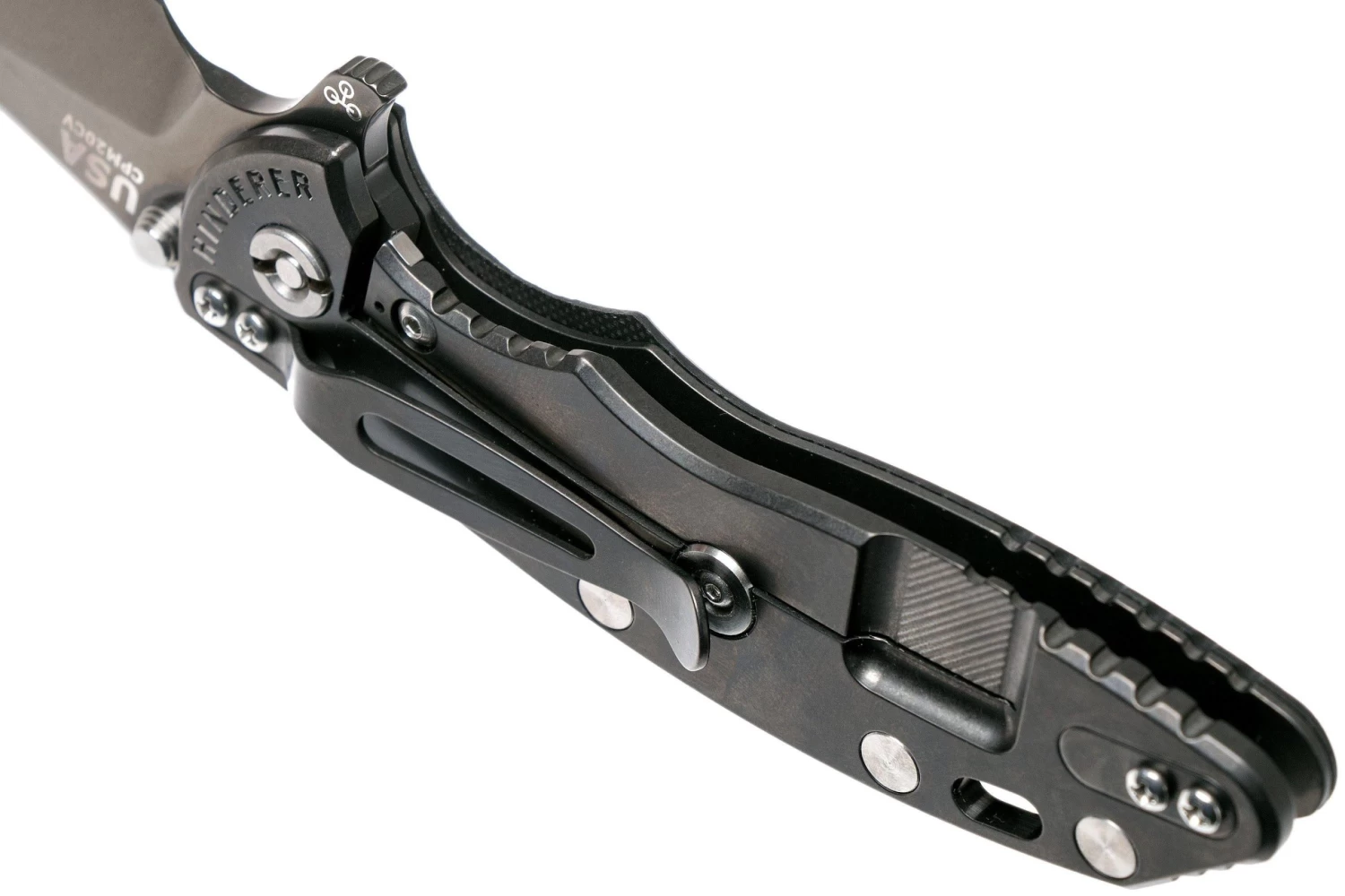 Rick Hinderer XM18 3,5” Skinny Slicer Black DLC, Black G10 5 Rick Hinderer XM18 3,5” Skinny Slicer Black DLC, Black G10 – Image 5