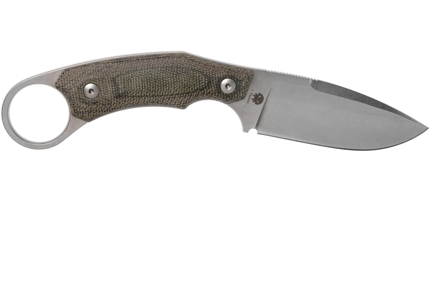 LionSteel H2 Drop Point CVG Green Canvas Micarta Couteau Fixe, Tommaso Rumici Design 2 LionSteel H2 Drop Point CVG Green Canvas Micarta Couteau Fixe, Tommaso Rumici Design – Image 2