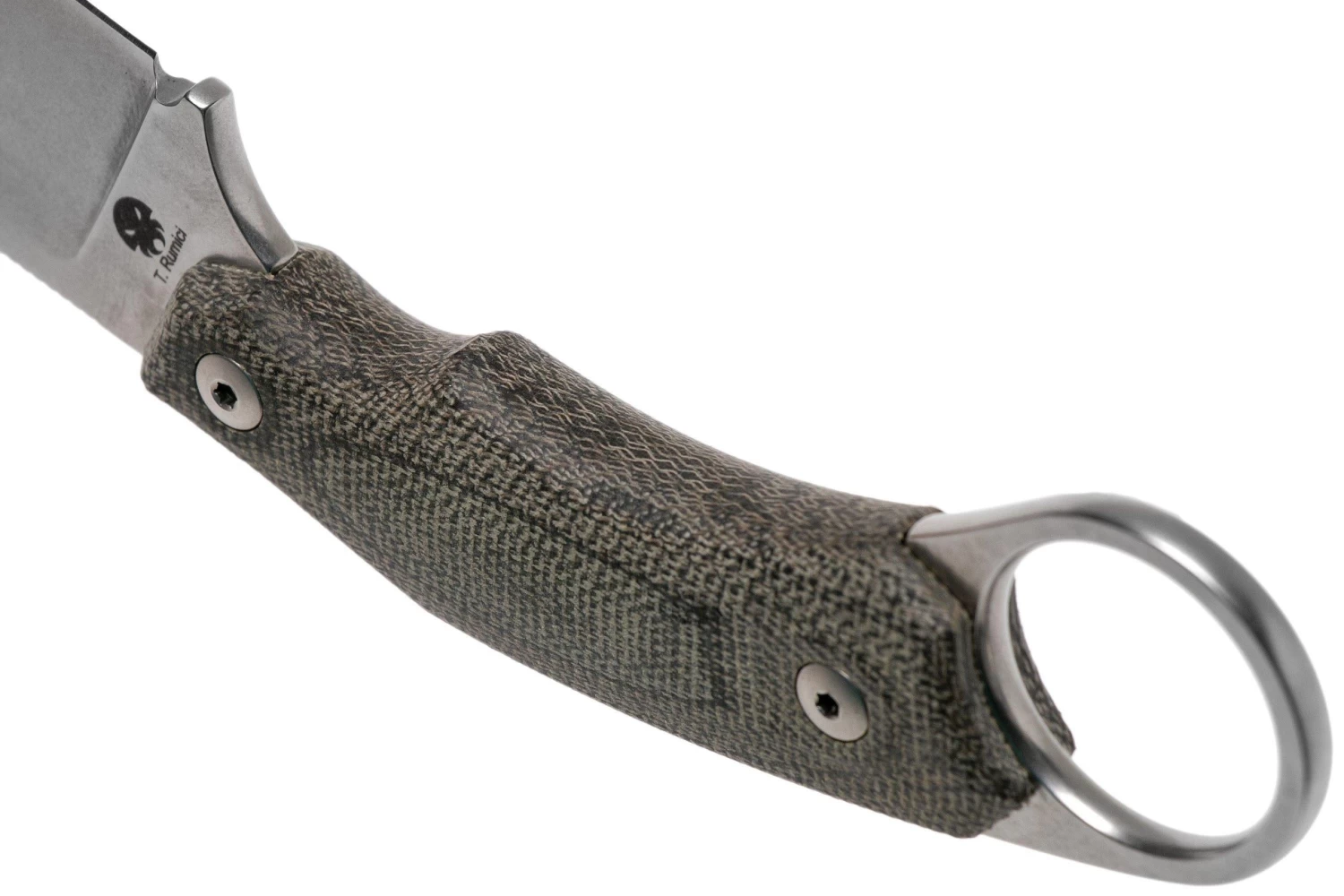 LionSteel H2 Drop Point CVG Green Canvas Micarta Couteau Fixe, Tommaso Rumici Design 4 LionSteel H2 Drop Point CVG Green Canvas Micarta Couteau Fixe, Tommaso Rumici Design – Image 4