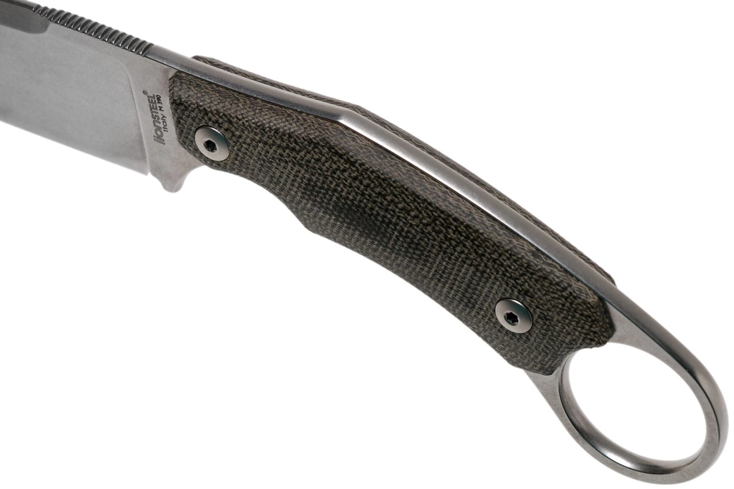 LionSteel H2 Drop Point CVG Green Canvas Micarta Couteau Fixe, Tommaso Rumici Design 5 LionSteel H2 Drop Point CVG Green Canvas Micarta Couteau Fixe, Tommaso Rumici Design – Image 5