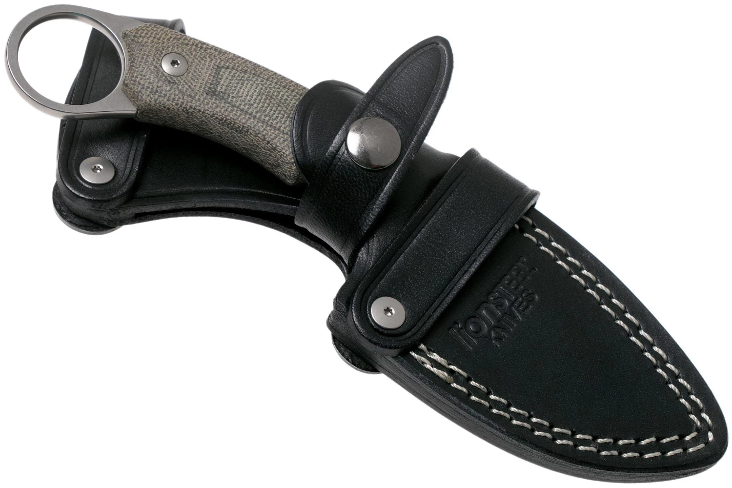 LionSteel H2 Drop Point CVG Green Canvas Micarta Couteau Fixe, Tommaso Rumici Design 6 LionSteel H2 Drop Point CVG Green Canvas Micarta Couteau Fixe, Tommaso Rumici Design – Image 6