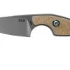 MKM Mikro 2 Wharncliffe, Stonewashed Natural Canvas Micarta Couteau De Cou, Jesper Voxnaes Design