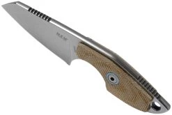 MKM Mikro 2 Wharncliffe, Stonewashed Natural Canvas Micarta Couteau De Cou, Jesper Voxnaes Design -Couteaux Promotion Boutique MMK MR02 NC 04 mkm knives