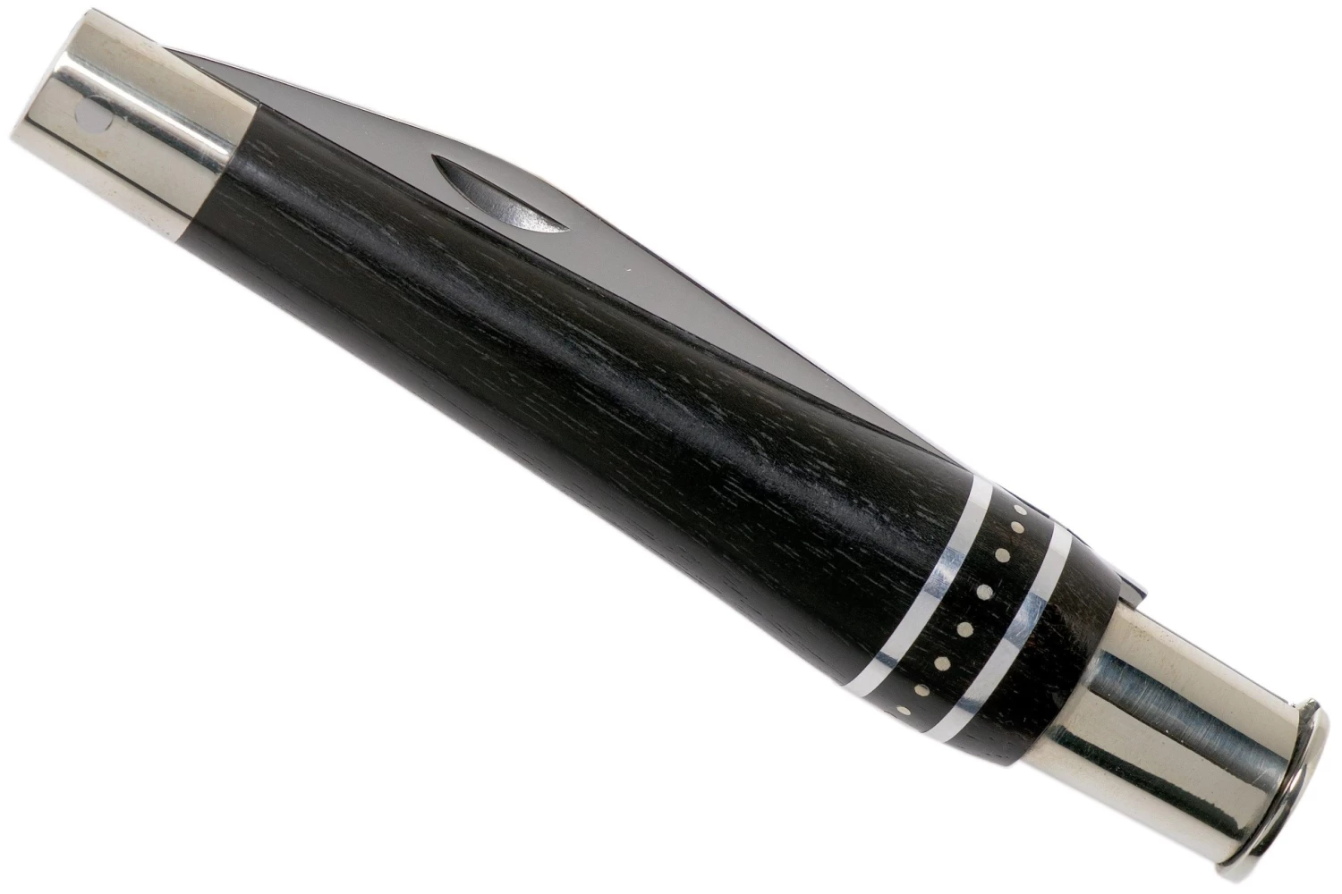 Nontron No. 22 Nickel Silver Turning Ferrule, Marquetry Ebony Aluminium, Double Ferrule NN22DVEBALU Couteau De Poche 4 Nontron No. 22 Nickel Silver Turning Ferrule, Marquetry Ebony Aluminium, Double Ferrule NN22DVEBALU Couteau De Poche – Image 4