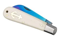 Otter Anchor Knife 173 KN M.L Large Blue Carbon, Bone, Brass Anchor, Couteau De Poche -Couteaux Promotion Boutique OR173KNML 04 otter