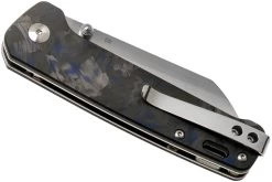 QSP Knife Penguin QS130-TBL Blue Shredded Carbonfiber G10, Satin, Couteau De Poche -Couteaux Promotion Boutique QS130 TBL 04 qsp knife