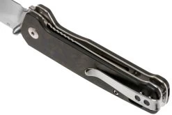 QSP Knife Penguin QS130-TBL Blue Shredded Carbonfiber G10, Satin, Couteau De Poche -Couteaux Promotion Boutique QS130 TBL 05 qsp knife