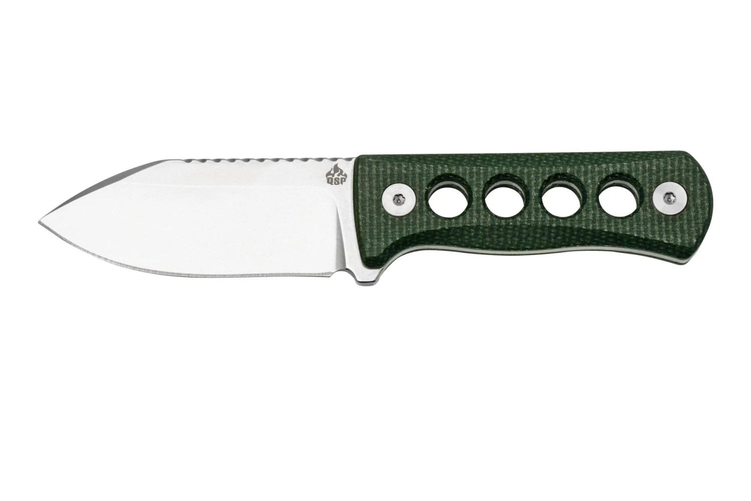 QSP Knife Canary QS141-C1 Stonewashed, Black Green G10, Couteau De Cou 1 QSP Knife Canary QS141-C1 Stonewashed, Black Green G10, Couteau De Cou