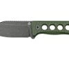 QSP Knife Canary QS141-C2 Blackwashed, Black Green G10, Couteau De Cou