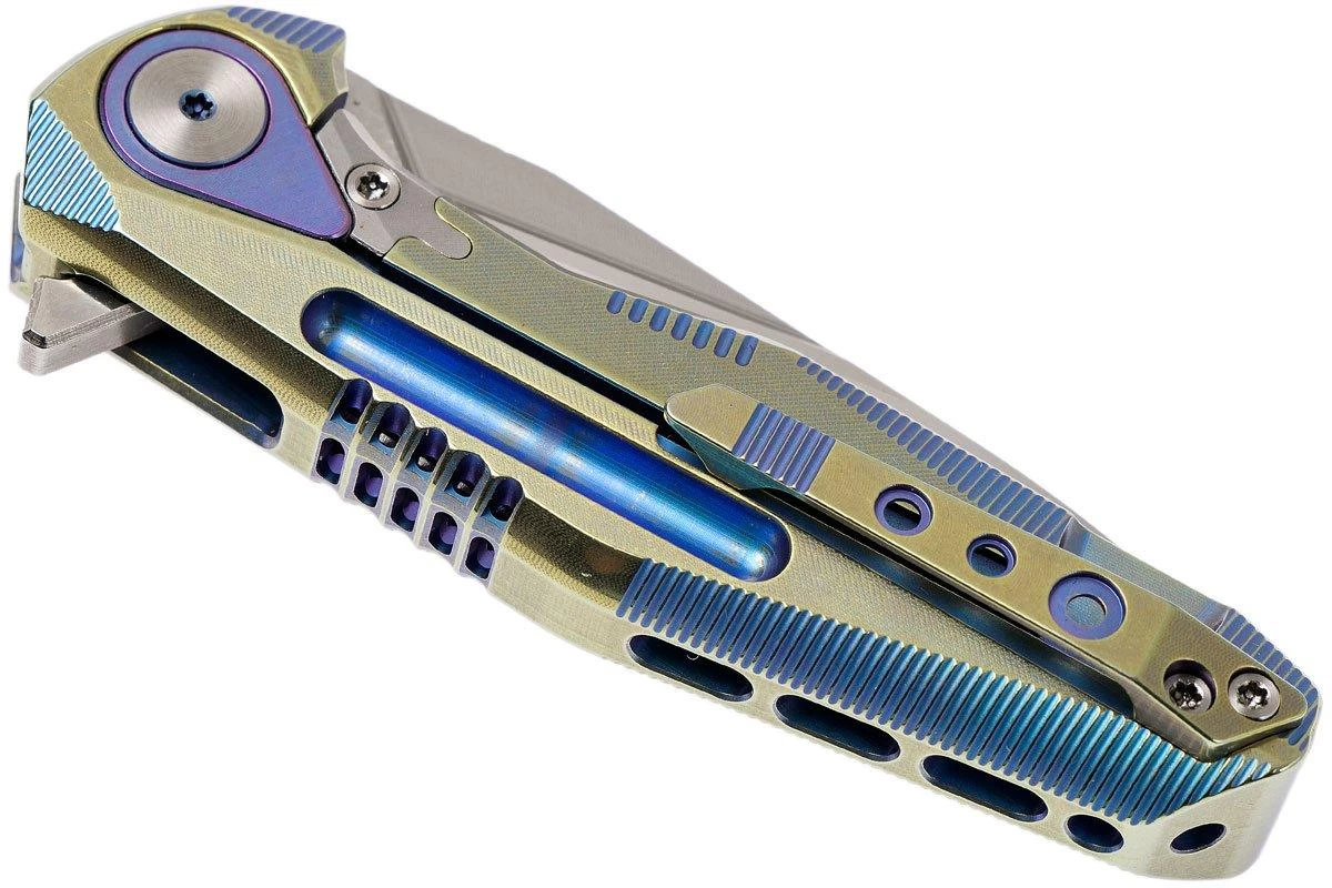Rike Thor4s Gold-Blue M390 Couteau De Poche à Cadre Intégral 4 Rike Thor4s Gold-Blue M390 Couteau De Poche à Cadre Intégral – Image 4
