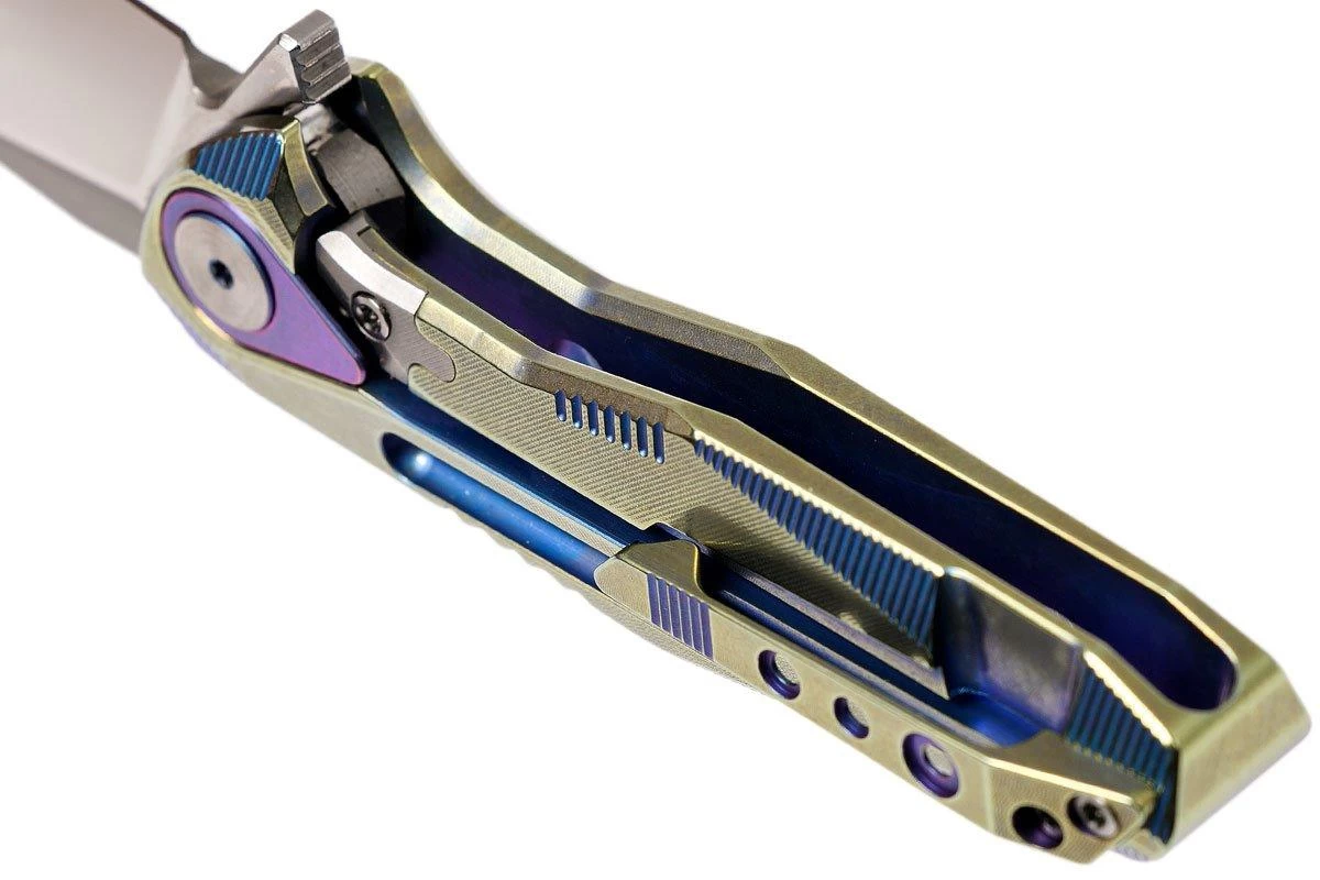 Rike Thor4s Gold-Blue M390 Couteau De Poche à Cadre Intégral 5 Rike Thor4s Gold-Blue M390 Couteau De Poche à Cadre Intégral – Image 5