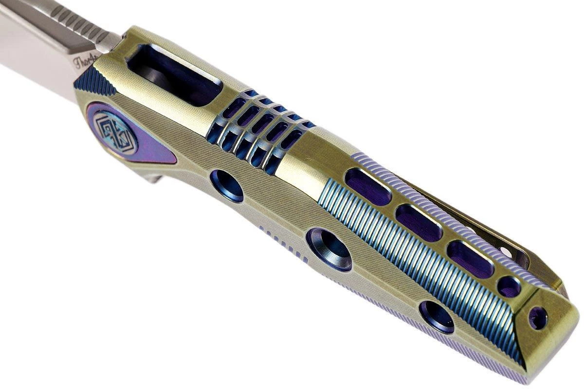 Rike Thor4s Gold-Blue M390 Couteau De Poche à Cadre Intégral 7 Rike Thor4s Gold-Blue M390 Couteau De Poche à Cadre Intégral – Image 7