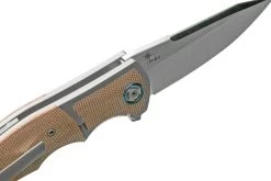 Reate Mini Crossroads M390, Brown Micarta MCR-BRM Couteau De Poche, Kirby Lambert Design -Couteaux Promotion Boutique RT MCR BRM 07 reate