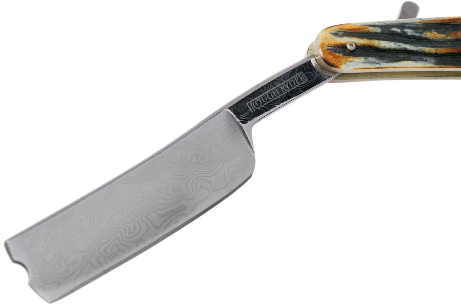 Rough Ryder Folding Razor Cinnamon Stag RR2159 Damascus Rasoir Coupe-choux 3 Rough Ryder Folding Razor Cinnamon Stag RR2159 Damascus Rasoir Coupe-choux – Image 3