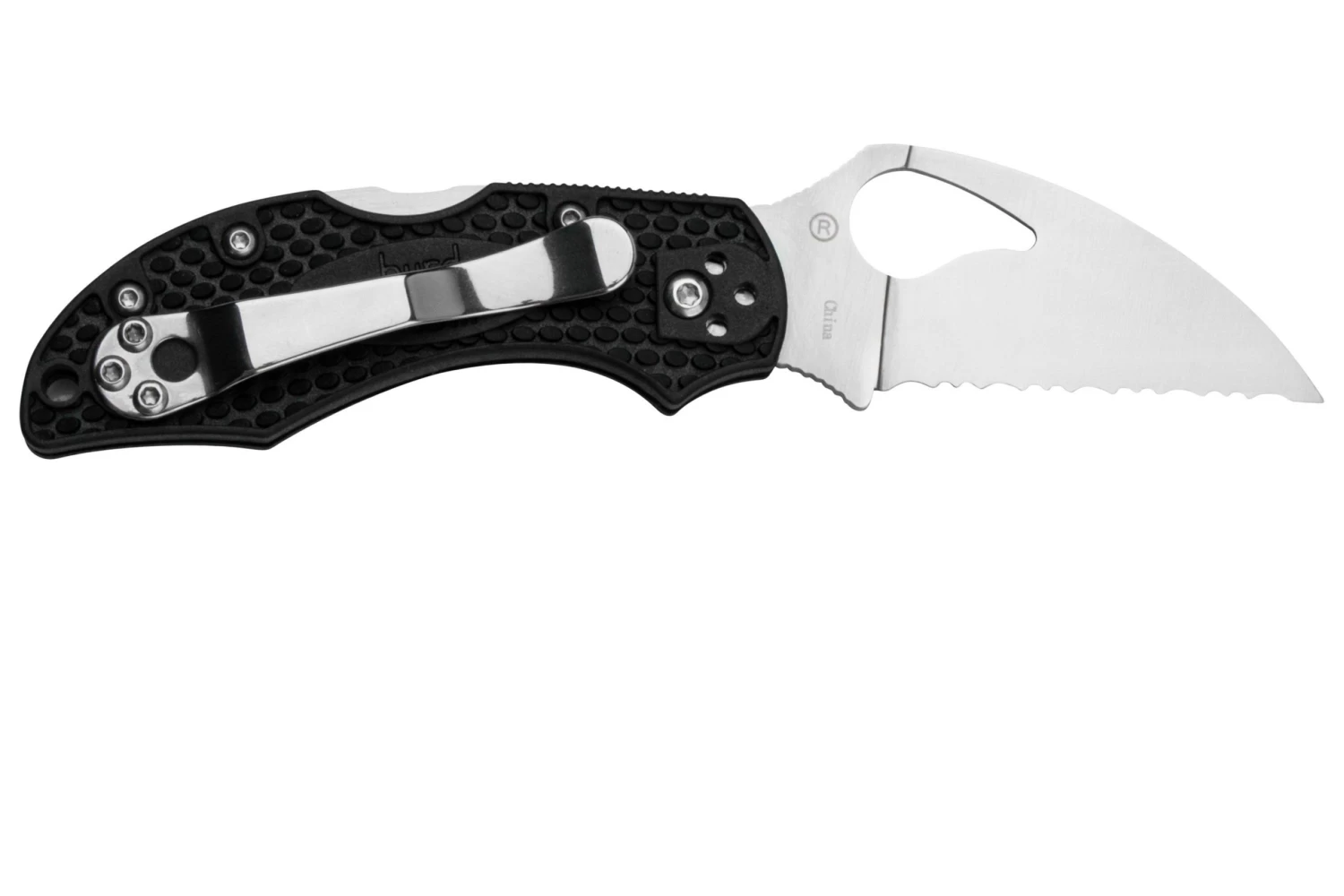 Spyderco Byrd Robin 2 Wharncliffe BY10SBKWC2 Couteau De Poche Dentelé 2 Spyderco Byrd Robin 2 Wharncliffe BY10SBKWC2 Couteau De Poche Dentelé – Image 2