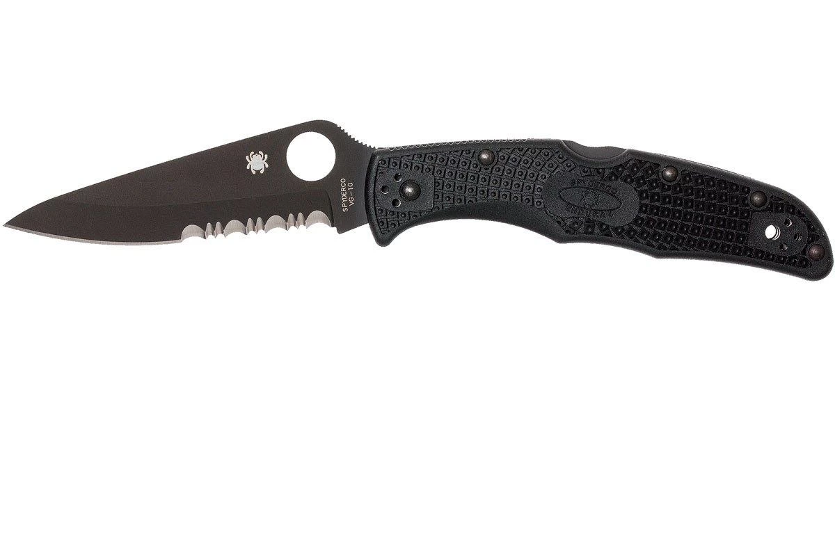 Spyderco Endura 4 Black C10PSBBK Partly Serrated Couteau De Poche 1 Spyderco Endura 4 Black C10PSBBK Partly Serrated Couteau De Poche
