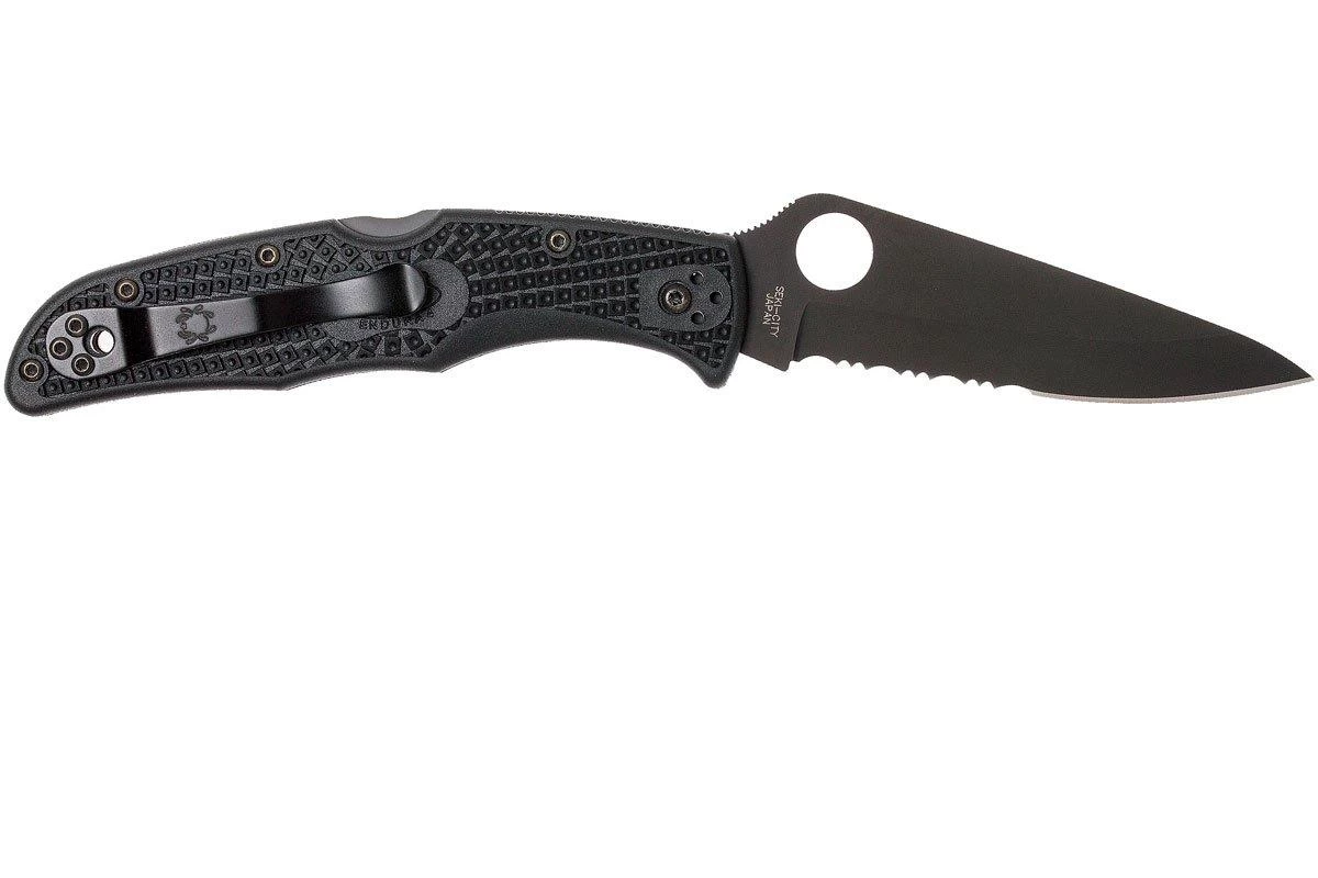 Spyderco Endura 4 Black C10PSBBK Partly Serrated Couteau De Poche 2 Spyderco Endura 4 Black C10PSBBK Partly Serrated Couteau De Poche – Image 2