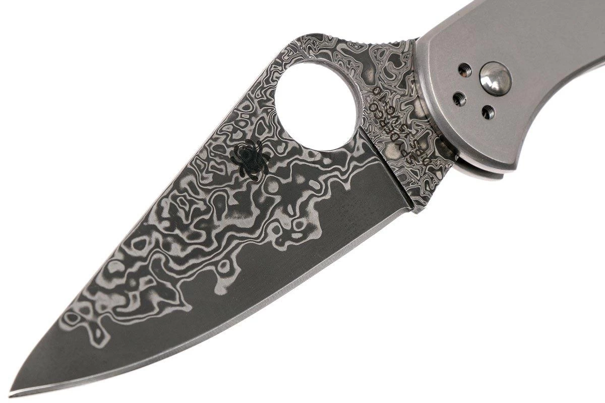 Spyderco Delica 4 Titanium Damascus C11TIPD Couteau De Poche 3 Spyderco Delica 4 Titanium Damascus C11TIPD Couteau De Poche – Image 3