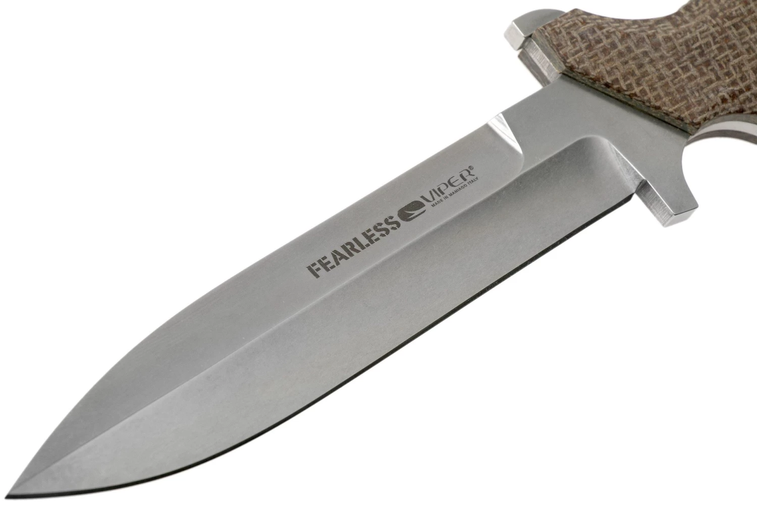 Viper Fearless VT4018CM Sleipner Stonewashed, Brown Canvas Micarta, Couteau Fixe, Rumici Design 3 Viper Fearless VT4018CM Sleipner Stonewashed, Brown Canvas Micarta, Couteau Fixe, Rumici Design – Image 3