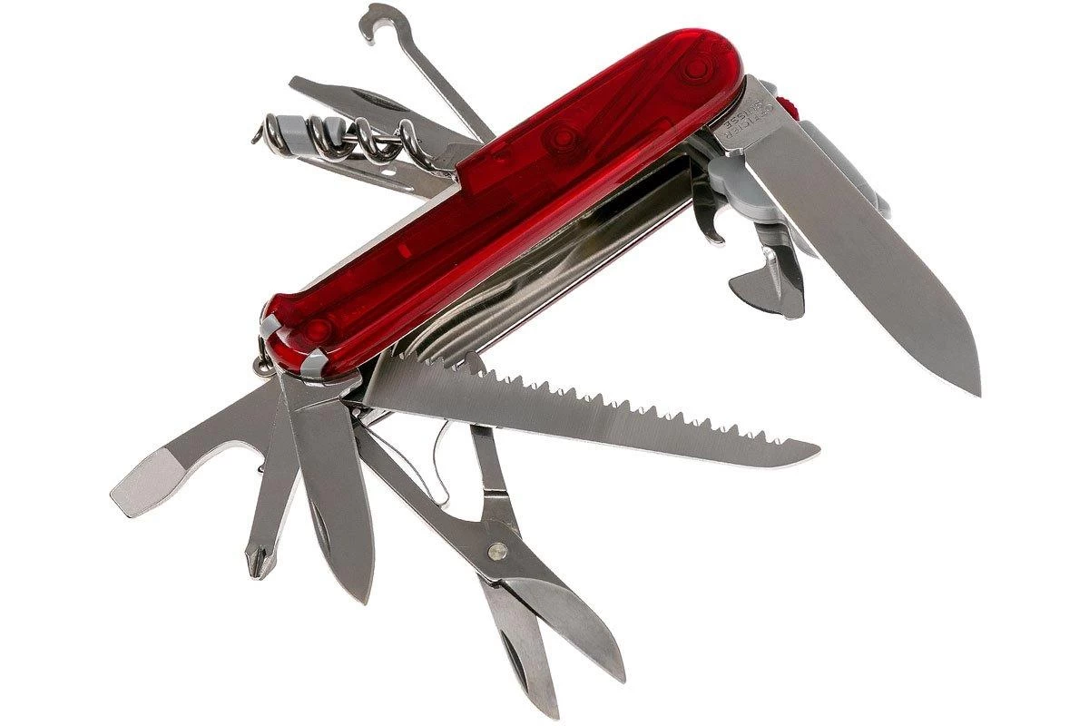Victorinox Huntsman Lite Rouge Transparent 1.7915.T Couteau Suisse 2 Victorinox Huntsman Lite Rouge Transparent 1.7915.T Couteau Suisse – Image 2
